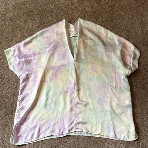 Karlie Pastel Purple and Green Tie-Dye Top